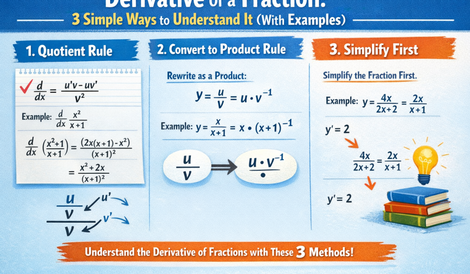 Derivative of a Fraction 3 Simple Ways to Understand It (With Examples)