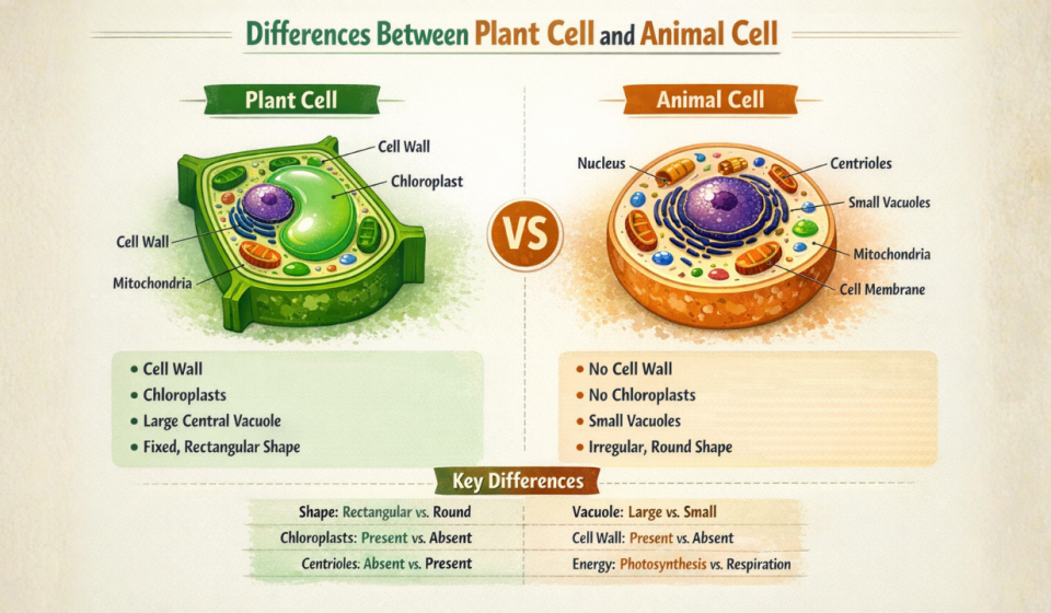 Differences Between Plant Cell and Animal Cell