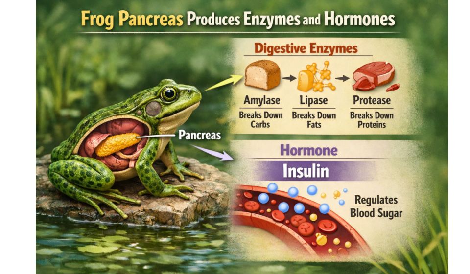 Frog Pancreas Produces Enzymes and Hormone