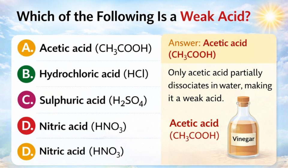 Which of the Following Is a Weak Acid